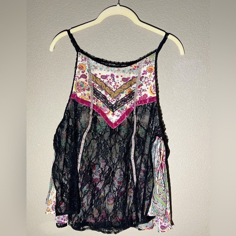 Multi-Colored Open-Side Tank-Top Blouse Size XS